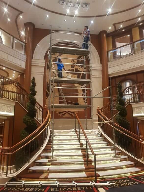 Stairway Scaffolded In A Cruise Ship 